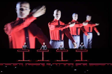 Electronic music pioneers Kraftwerk performing in Düsseldorf, Germany in 2013
