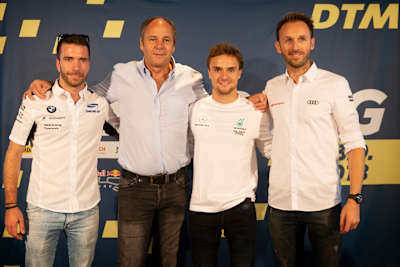 DTM is masterminded by ex-F1 star Gerhard Berger (centre), seen here with Philipp Eng, Lucas Auer and René Rast