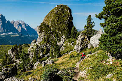 Weaving through an enchanting landscape.