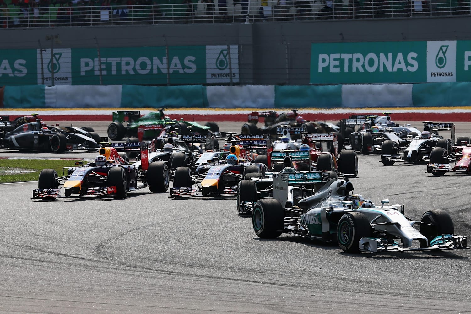 F1 Malaysia Mercedes and Vettel third