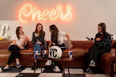 Catie with YouTuber Queen B and VC London at a women in motoring panel