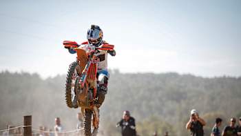 Manuel Lettenbichler performs at the seventh stop of the World Enduro Super Series in Solsona, Spain on October 6, 2019.