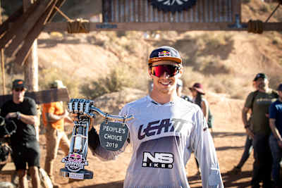 Szymon Godziek receives People’s Choice Award at Red Bull Rampage in Virgin, Utah, USA on October 25, 2019.
