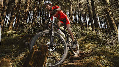 MTB rider David Kumar competes in the stages of MTB Himalaya.