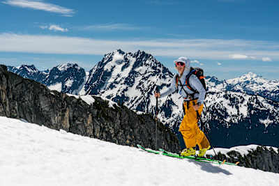 Michelle Parker hiking the Eldorado Peak in the North Cascades.
