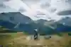 MTB riders Stefano Davarda and Alessandro Cagnasso performing in Val di Fassa, Italy on June 28, 2018.