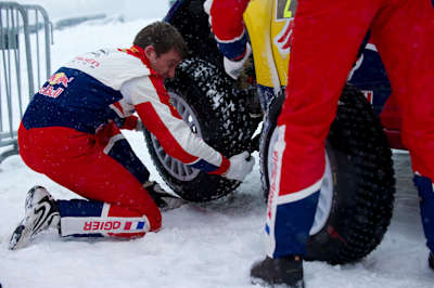 Sébastien Ogier en el Campeonato del Mundo de Rallies FIA 2011 en Karlstadt, Suecia, el 11 de febrero de 2011.