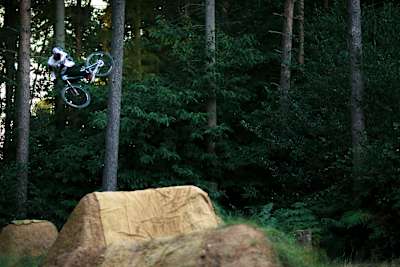 Matt Jones, hitting his local Woburn jumps during filming of Sound of Speed