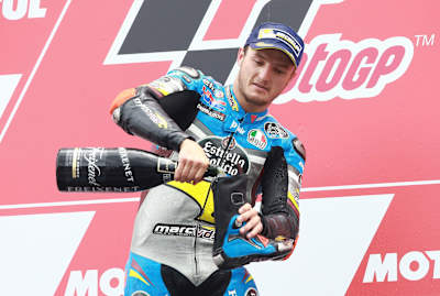 What a way to toast your first MotoGP win ...