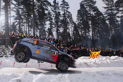 El belga Thierry Neuville en Suecia durante el Mundial de Rallies 2017.