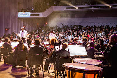 Rick Ross and Orchestra Noir during Red Bull Symphonic Atlanta