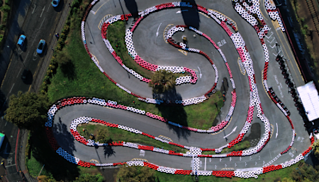 Overhead shot of Revolution Karting
