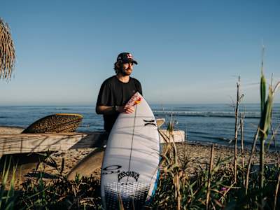 Kolohe Andino portrait on the beach at San Onofre