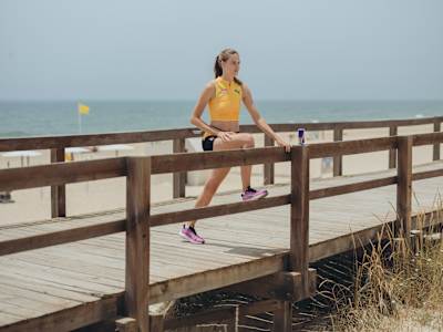 Yaroslava Mahuchikh during a training session in Monte Gordo, Portugal, 9 June 2025.