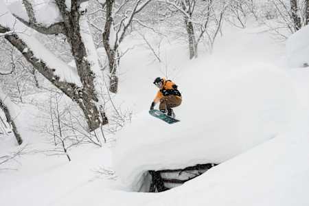 Aya Sato competes during the Duels stage of the Natural Selection Tour Snowboard 2025 in in Myoko Resort, Japan.