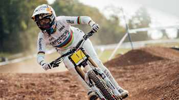 Myriam Nicole performs at UCI DH World Cup in Snowshoe, USA on September 18, 2021. 