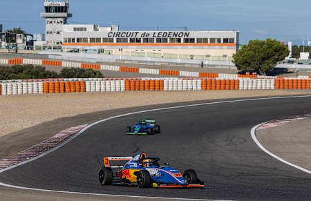 Souta Arao racing to the podium of French F4 - Ledenon 2022