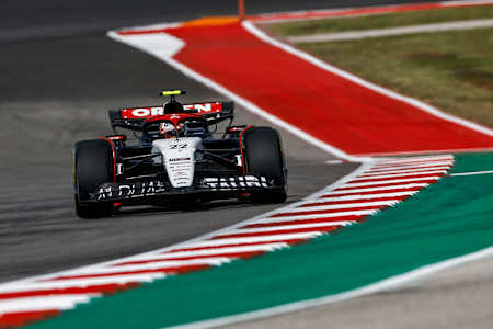 Yuki Tsunoda of Scuderia AlphaTauri at the United States Grand Prix on October 22, 2023.