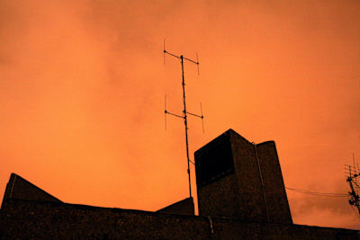 A Rinse FM aerial on the top of an east London high-rise in 2009.