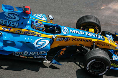 La livrée de la monoplace Renault du pilote Fernando Alonso lors du Grand Prix d'Australie de Formule 1 2006.