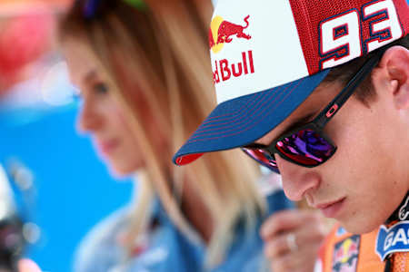 Marc Márquez in deep thought on the grid