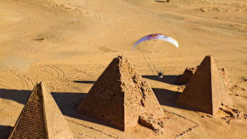 Paragliding over pyramids