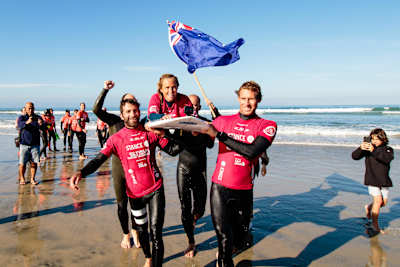 Sam vencendo seu primeiro campeonato mundial em La Jolla, San Diego, 2018.