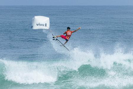 Italo Ferreira surfing in Saquarema, Brazil