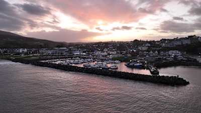 Setting the scene... the competitors will wrap up the final two rounds by diving from the purpose-built platforms constructed in Ballycastle Harbour