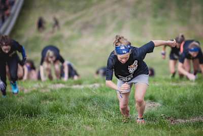Robyn Mildren runs up the course at the Red Bull 400 in Whistler, Canada.