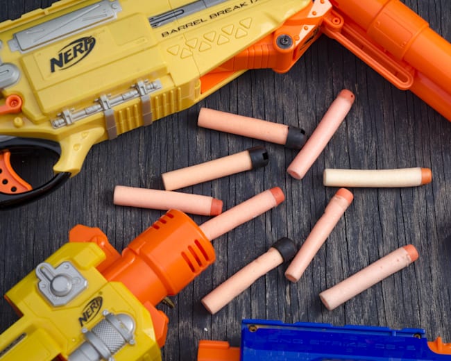 bucket of nerf bullets