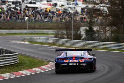 Max Verstappen drives on track in the ADAC Nürburgring Langstrecken-Serie in March 2026.