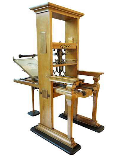 It took two people to operate Gutenberg’s printing press