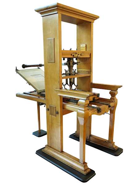 It took two people to operate Gutenberg’s printing press