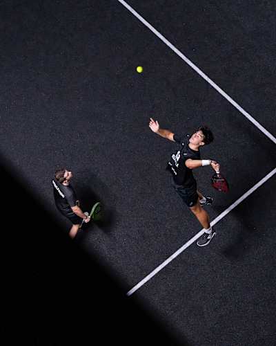 Pablo Cardona and Lucas Bergamini compete at the Betclic Bordeaux Premier Padel P2 in Bordeaux, France on June 14, 2024.
