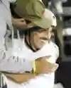 Danny Leon is congratulated by coach Alain Goikoetxea in Dubai, UAE on March 3, 2024. 