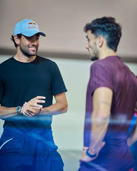 Matteo Berrettini and Alejandro Galan seen prion the finals of the Motorola Razr Miami Premier Padel P1 in Miami, USA on March 23, 2025. 