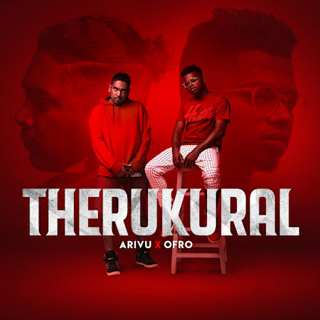 ofRo and Arivu pose for a photo on the album art of their hip-hop album Therukural.