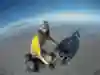 British adventurer Jamie Ramsay rides over the Salar de Uyuni salt flats in Bolivia.