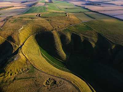 Prepare to pass the prehistoric figure the Uffington White Horse  on route
