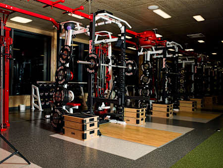 Inside the weights room at the Red bull Academy in Salzburg, Austria.