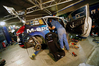All hands on deck to repair Tänak's waterlogged Fiesta