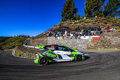 Polish youngster Tymek Abramowski sat second following Friday WRC3 action