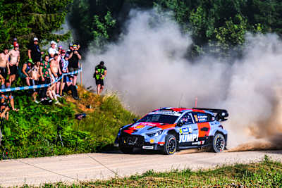 Adrien Fourmaux fought hard for a podium spot on Friday