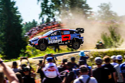 Adrien Fourmaux held on to second place throughout Saturday morning