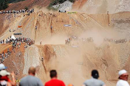 Competitors races during the Red Bull Hare Scramble at the Erzberg in Eisenerz, Austria on June 3, 2018.