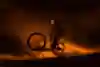 Enduro MTB athlete Greg Callaghan performs during a night shoot for his YouTube film 'Breaking the Cycle'.