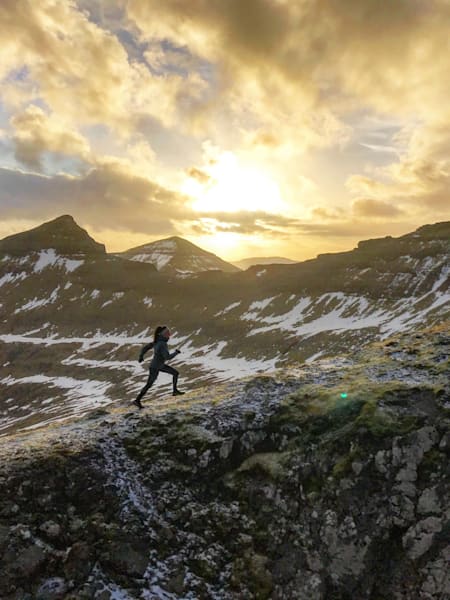 Theo Larn-Jones runs in the Faroe Islands