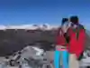 冠雪のロッキー山脈はプロポーズにパーフェクトな背景