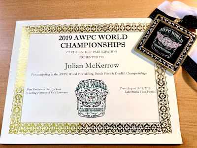 Last year, Julian became the Men’s AWPC World Champion (125kg class)